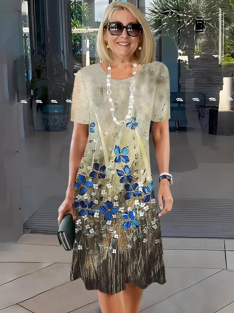 Talia | Comfortable Loose Printed Medium Dress