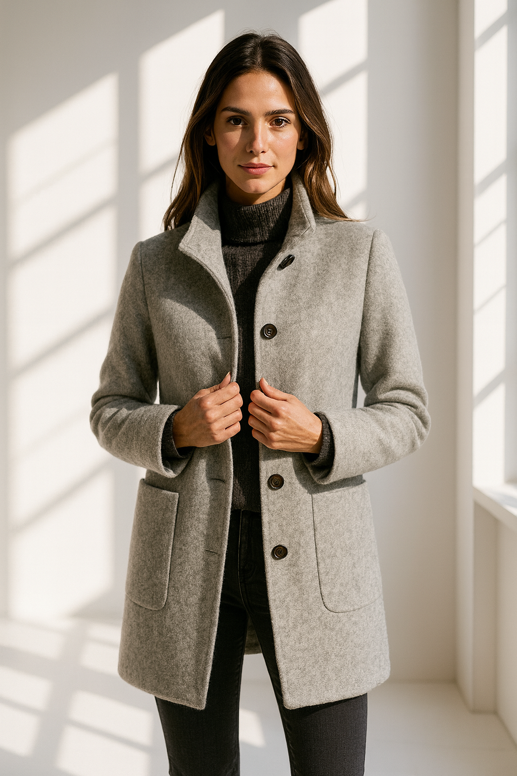 Arden Lane | Comfortable Women’s Coat with High Collar