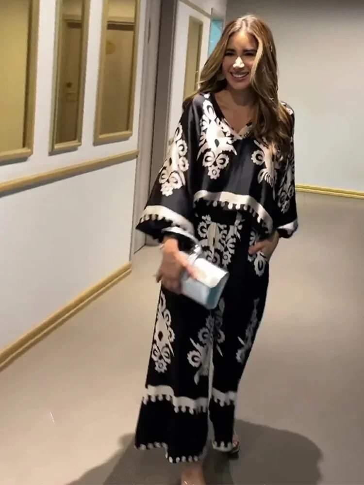 Talia | Irregular Print Trousers Set