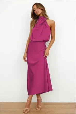 Talia | The Elegant Draped Halter Dress
