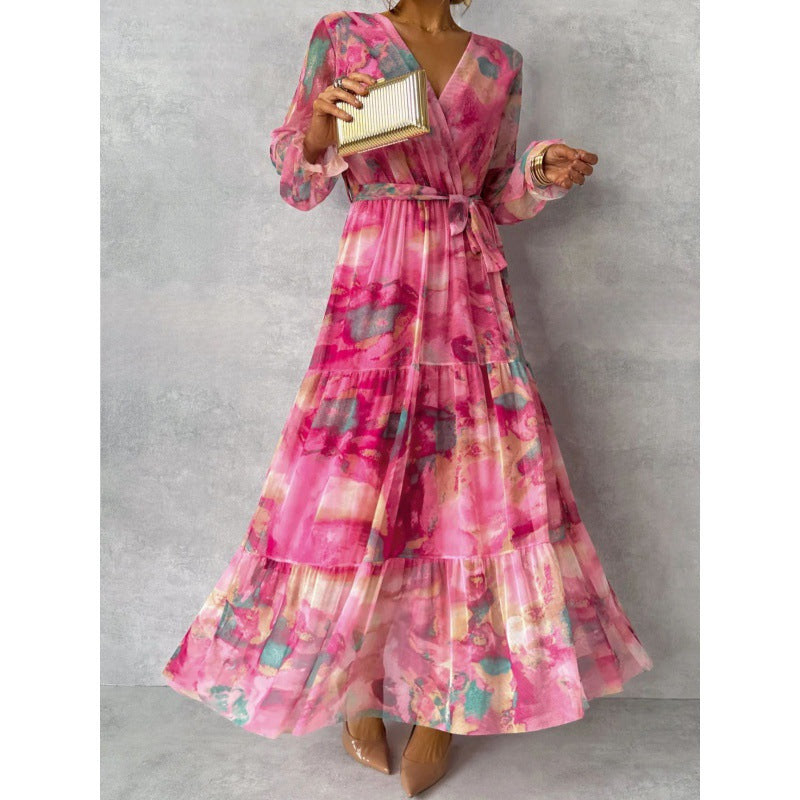 Talia | Elegant Floral V-Neck Dress