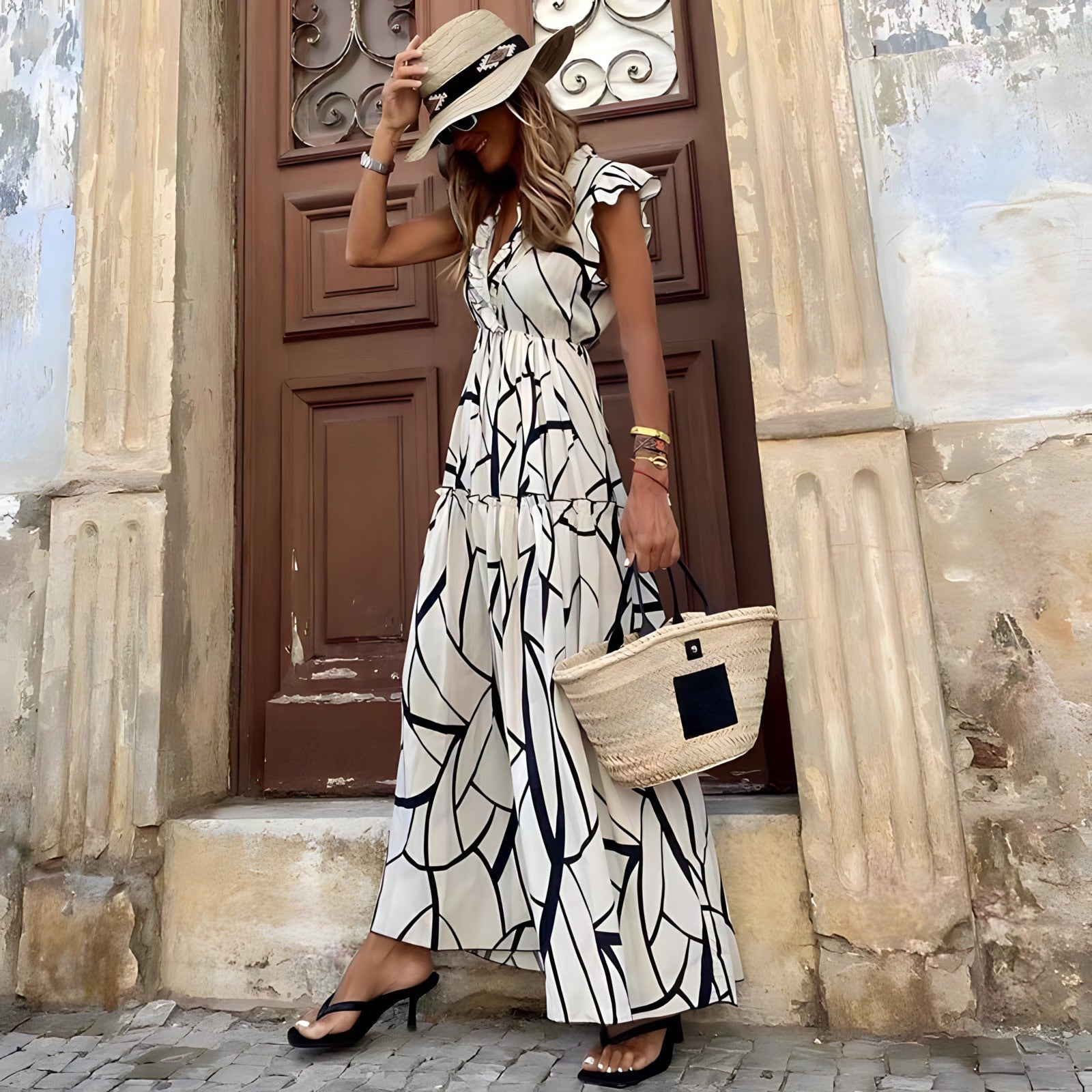 Talia | Elegant Printed Dress