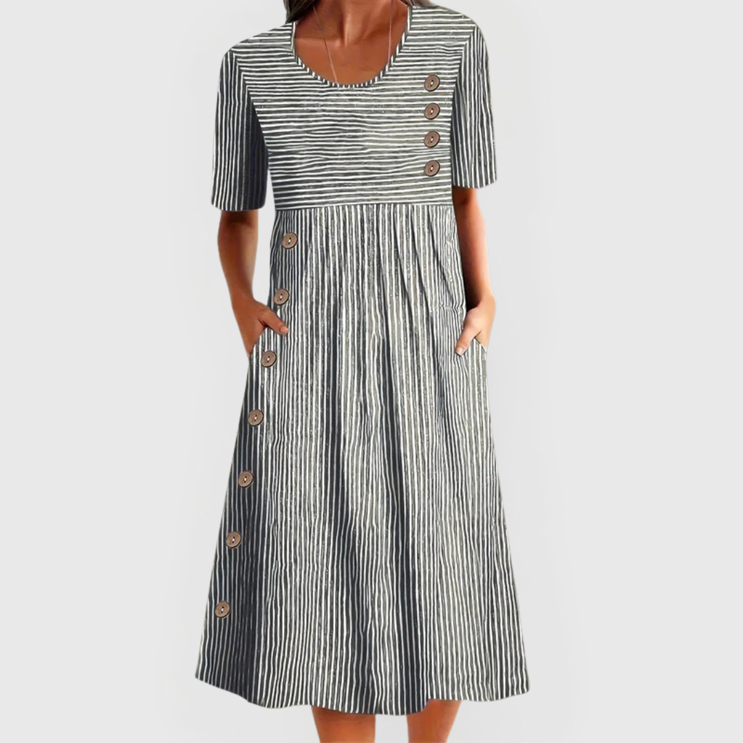 Talia | Striped Midi Dress