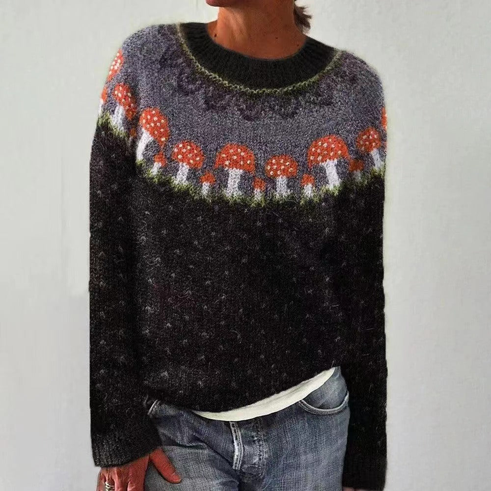 Talia | Button Mushroom Jumper – Drapey Fit Perfect for Weekend Comfort and Laid-Back Chic Looks