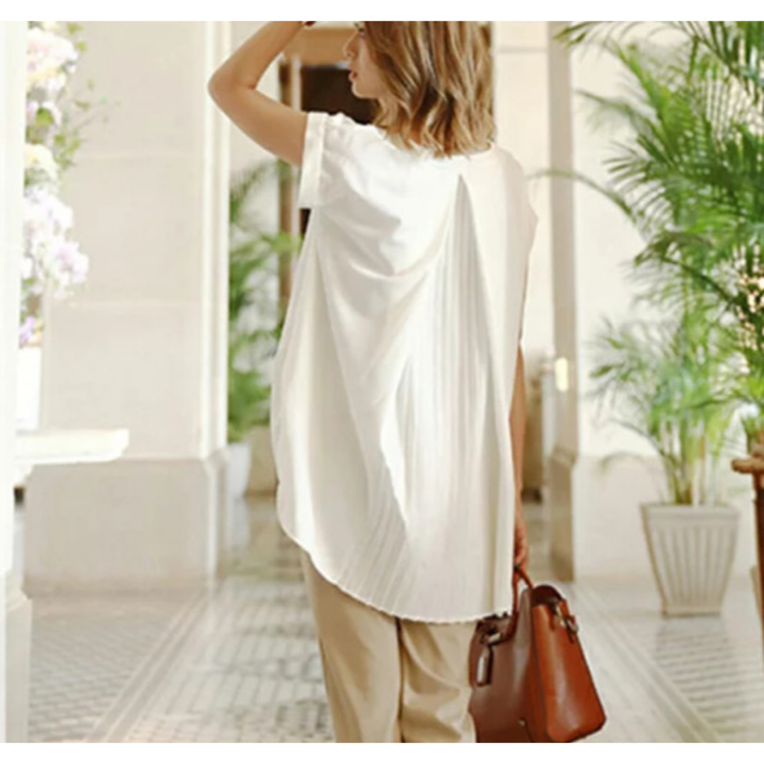 Talia | Stylish Short Sleeve Patchwork T-Shirt