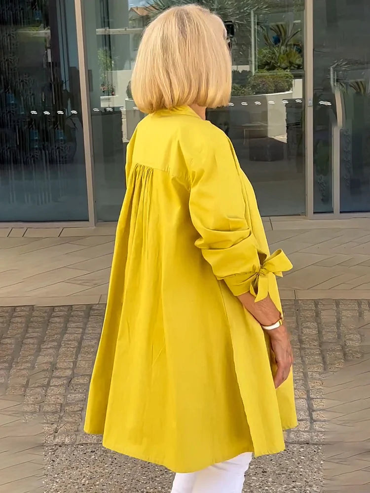 Talia | Gathered Back Cotton Shirt Jacket