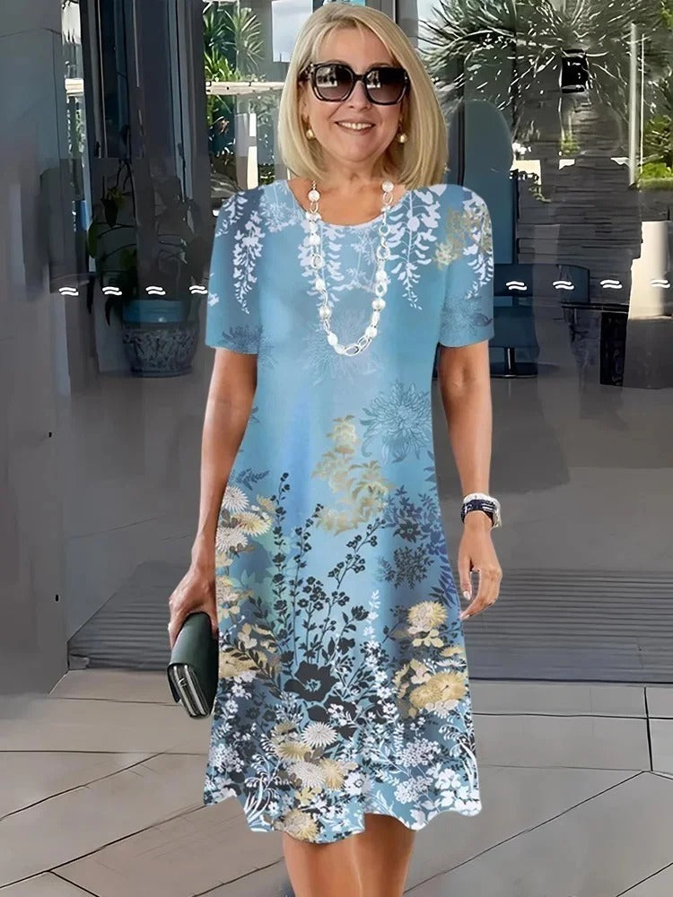 Talia | Comfortable Loose Printed Medium Dress