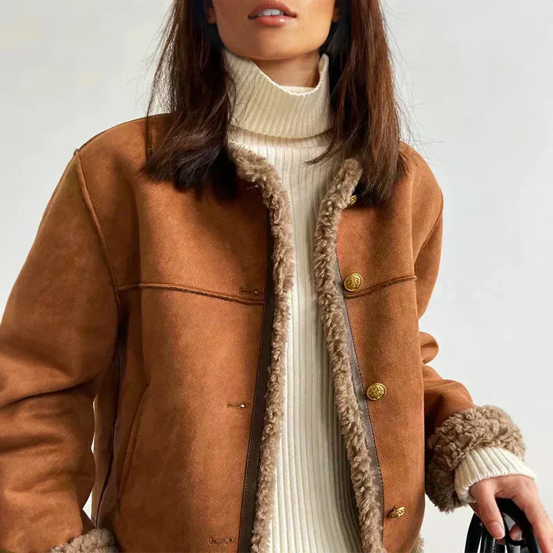 Talia | Buttoned Sheepskin Jacket