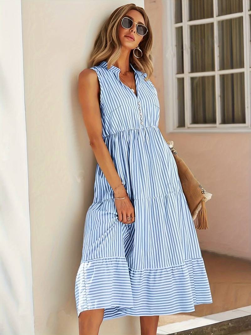 Talia | Striped Sleeveless Dress