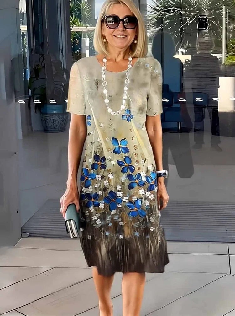 Talia | Comfortable Loose Printed Medium Dress