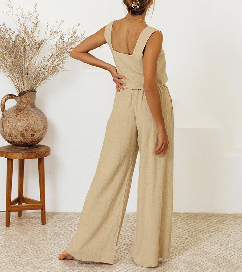 Talia | Luxe Minimalist Top & Wide-Leg Pants Set