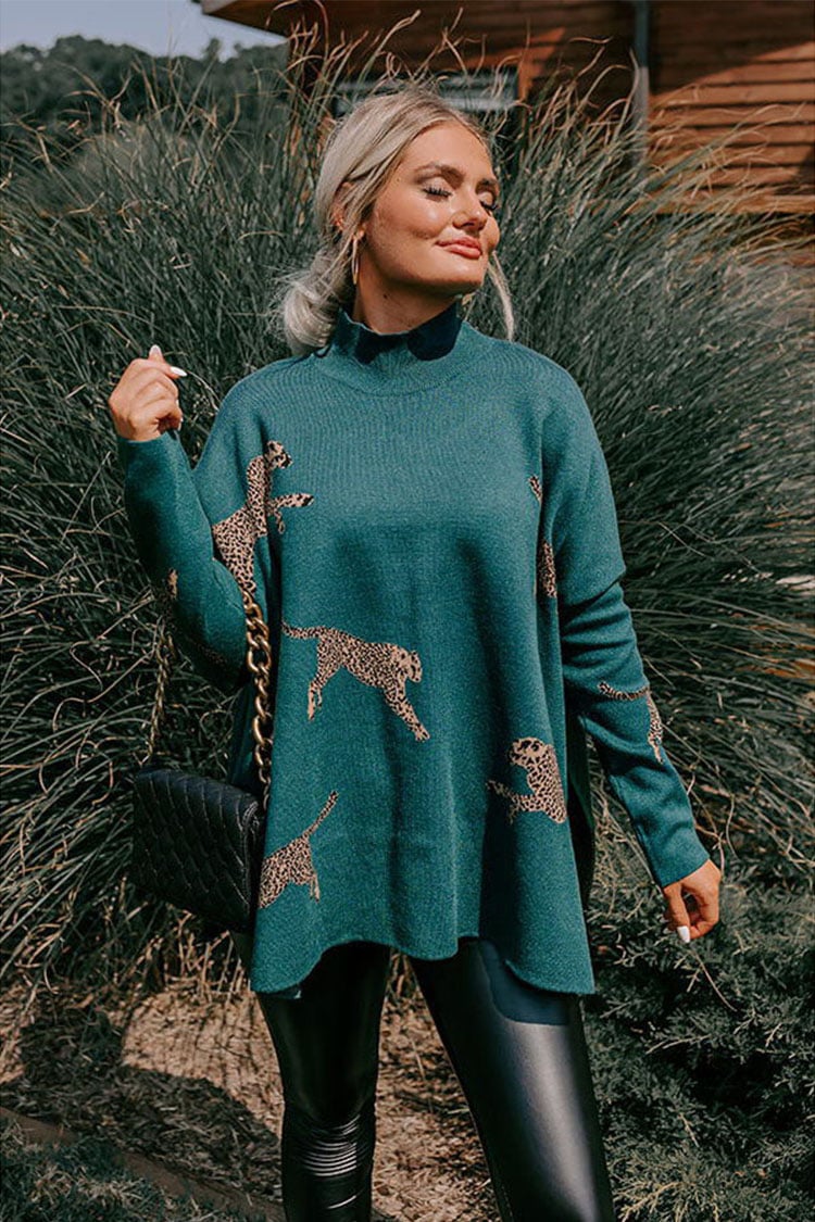 Talia | Casual Vintage Tiger & Leopard Print Top