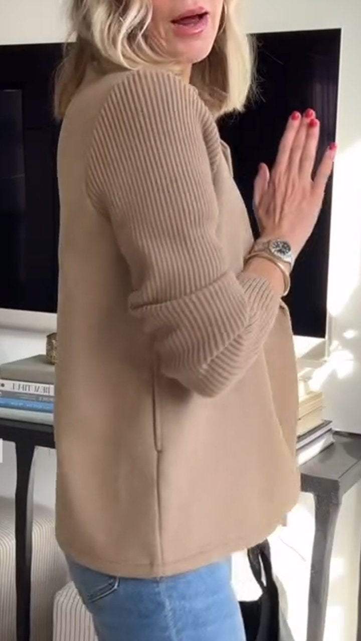 Talia | Elegant Knit-Sleeve Blazer