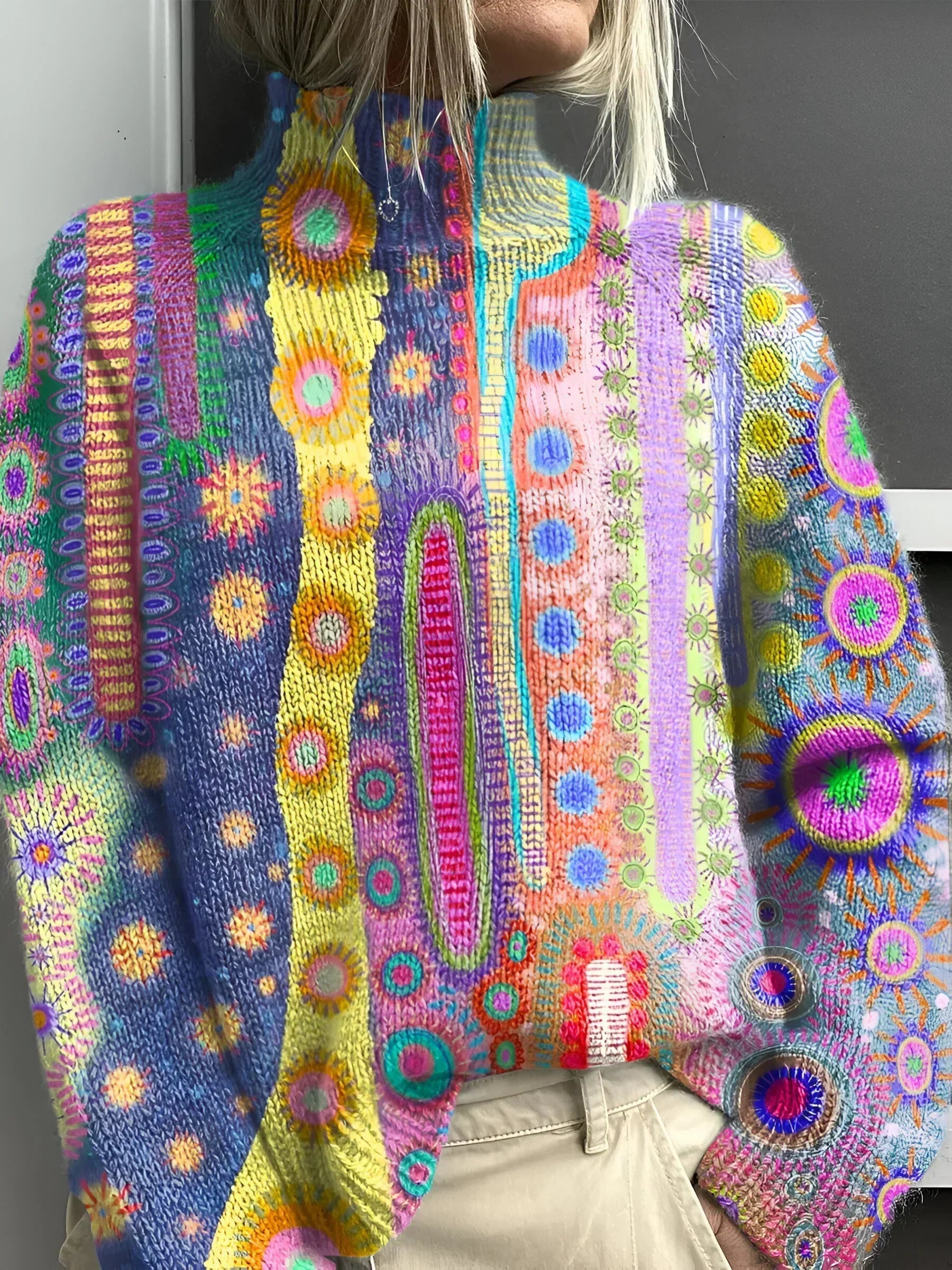 Talia | Colorful Knit Turtleneck Sweater