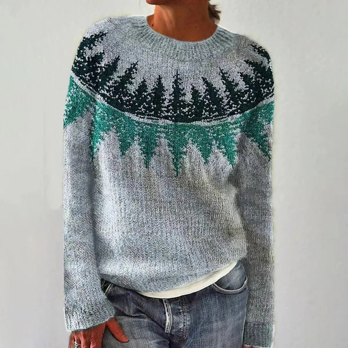 Talia | Retro Nordic Pattern Fall Sweater