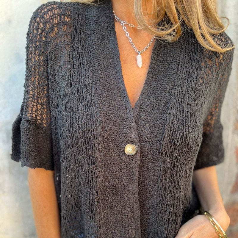 Talia | Airy Textured Milton Knitted Shirt