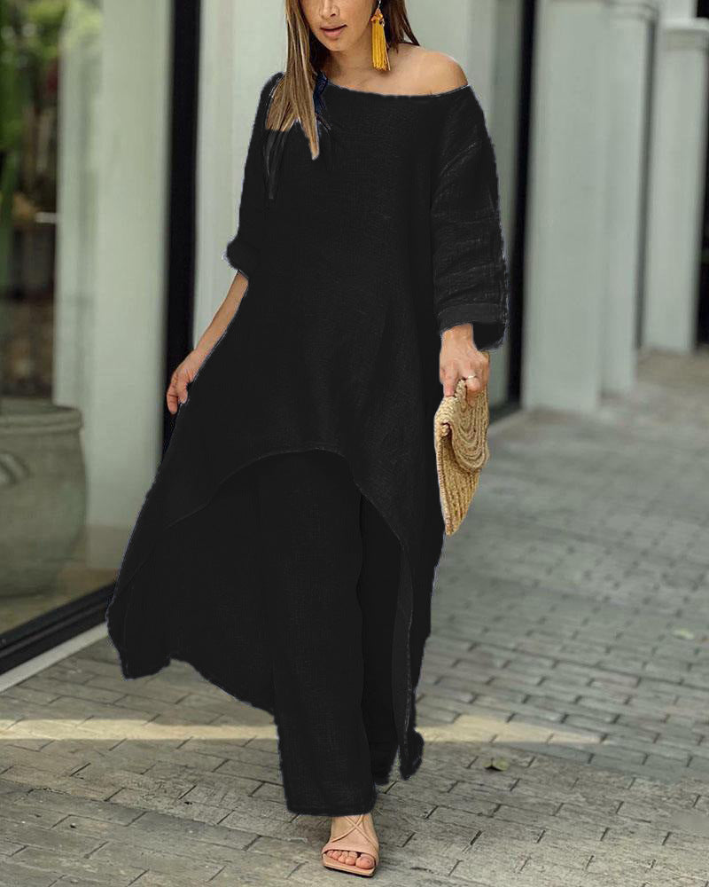 Talia | Natural Linen Tailored Set