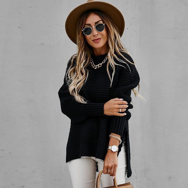 Talia | Turtleneck Side-Slit Sweater